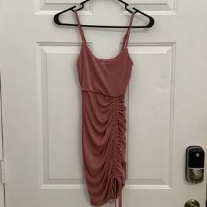 Crave Frame Juniors' Empire Side-Drawstring Bodycon Dress Dusty‎ Rose Sz XXS